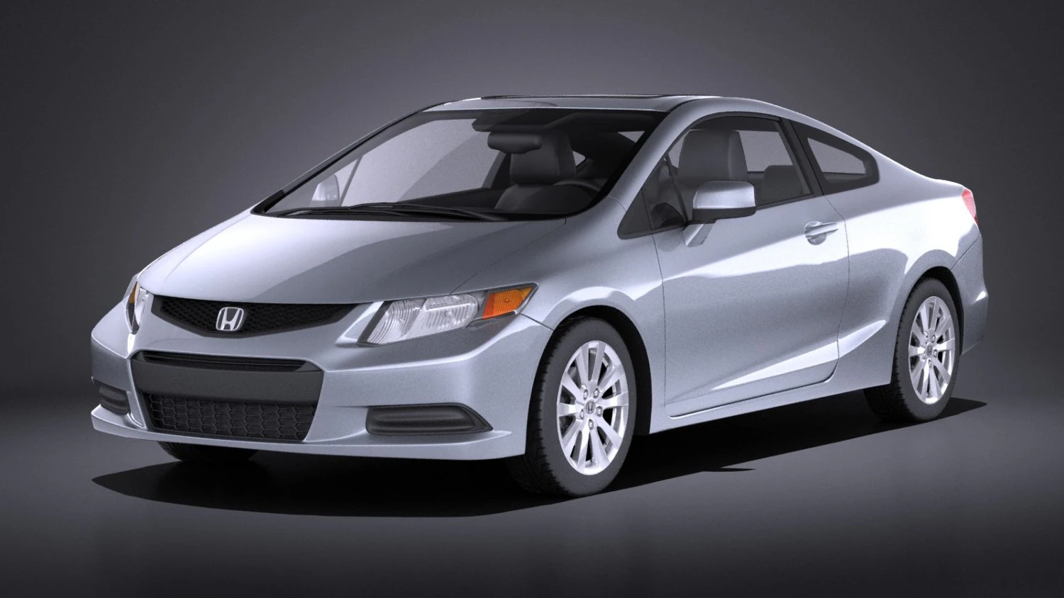 Honda Civic 2013 USA Coupe vray 3D Model .c4d .max .obj .3ds .fbx .stl .blend