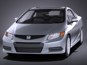 Honda Civic 2013 USA Coupe vray Modello 3D