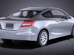 Honda Civic 2013 USA Coupe vray Modello 3D