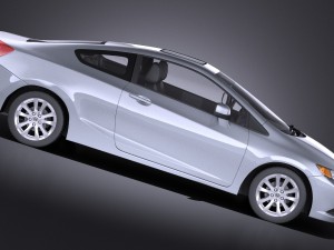 Honda Civic 2013 USA Coupe vray Modello 3D