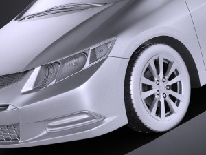 Honda Civic 2013 USA Coupe vray Modello 3D