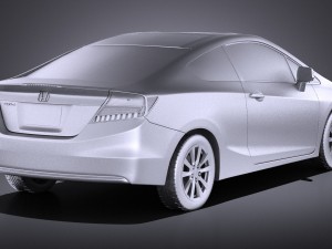 Honda Civic 2013 USA Coupe vray Modello 3D