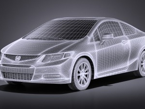 Honda Civic 2013 USA Coupe vray Modello 3D