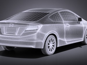 Honda Civic 2013 USA Coupe vray Modello 3D