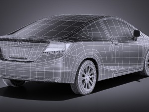 Honda Civic 2013 USA Coupe vray Modello 3D