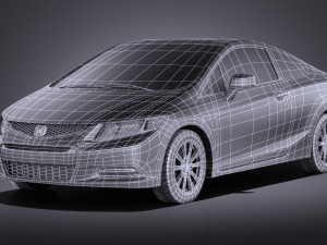 Honda Civic 2013 USA Coupe vray Modello 3D