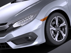 Honda Civic Sedan EX 2017 vray Model 3D