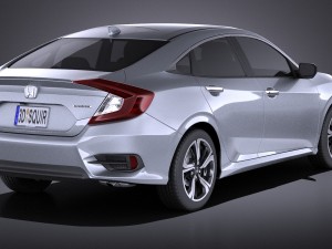 Honda Civic Sedan EX 2017 vray Model 3D