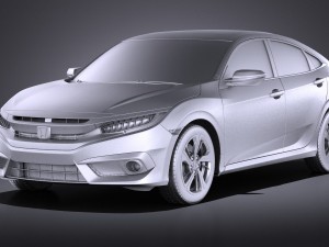 Honda Civic Sedan EX 2017 vray Model 3D