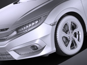 Honda Civic Sedan EX 2017 vray Model 3D
