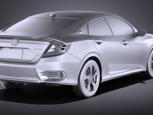 Honda Civic Sedan EX 2017 vray Model 3D
