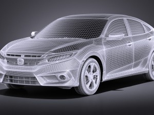 Honda Civic Sedan EX 2017 vray Model 3D