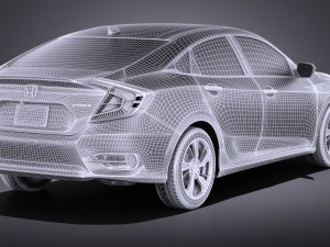Honda Civic Sedan EX 2017 vray Model 3D