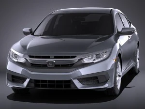 Honda Civic Sedan LX 2017 vray 3D Model