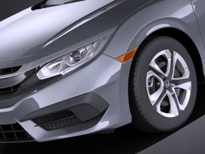 Honda Civic Sedan LX 2017 vray Modèle 3D