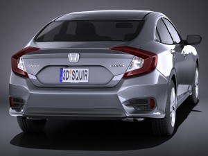 Honda Civic Sedan LX 2017 vray Modèle 3D