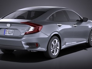 Honda Civic Sedan LX 2017 vray Modèle 3D