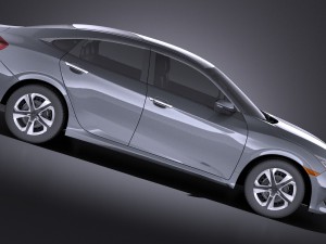 Honda Civic Sedan LX 2017 vray Modèle 3D