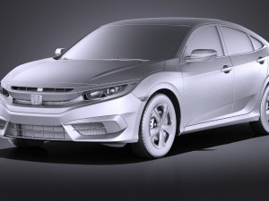 Honda Civic Sedan LX 2017 vray Modèle 3D