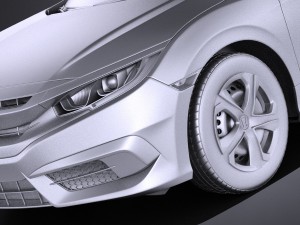 Honda Civic Sedan LX 2017 vray Modèle 3D