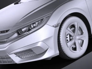 Honda Civic Sedan LX 2017 vray 3D Model