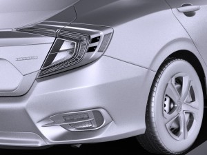 Honda Civic Sedan LX 2017 vray Modèle 3D