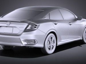 Honda Civic Sedan LX 2017 vray Modèle 3D