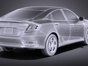 Honda Civic Sedan LX 2017 vray Modèle 3D
