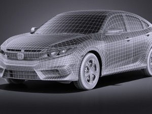 Honda Civic Sedan LX 2017 vray Modèle 3D