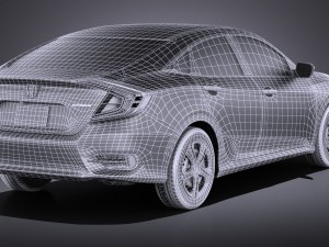 Honda Civic Sedan LX 2017 vray Modèle 3D
