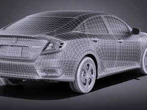 Honda Civic Sedan LX 2017 vray 3D Model