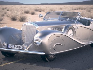 Mercedes-Benz 500K Erdmannrossi 1936 Desert Studio 3D Model