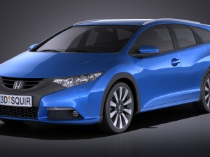 Honda Civic Tourer 2015 vray 3D Model