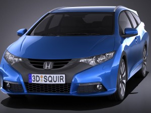 Honda Civic Tourer 2015 vray 3D Модель