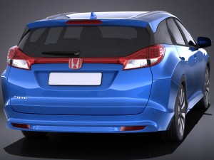 Honda Civic Tourer 2015 vray 3D Модель