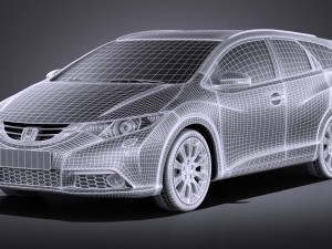 Honda Civic Tourer 2015 vray 3D Модель