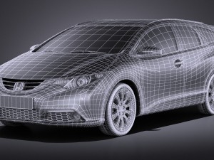 Honda Civic Tourer 2015 vray 3D Модель
