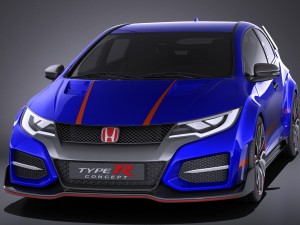 Honda Civic Type R Concept 2015 vray 3D Модель