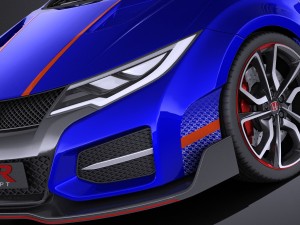 Honda Civic Type R Concept 2015 vray 3D Модель