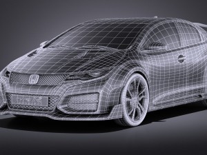 Honda Civic Type R Concept 2015 vray 3D Модель