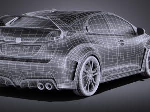 Honda Civic Type R Concept 2015 vray 3D Модель