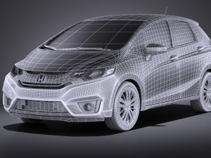 Honda Fit 2017 vray Modello 3D