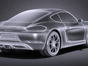 Porsche 718 Cayman 2017 3D Model