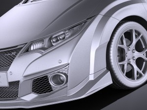 Honda Civic Type R 2016 vray 3D मॉडल