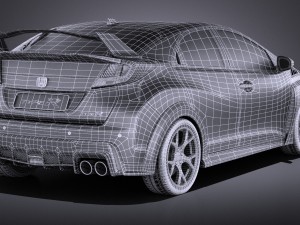 Honda Civic Type R 2016 vray 3D मॉडल