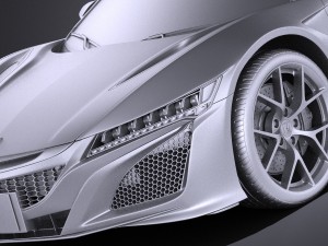 Honda NSX 2017 vray Modelo 3D