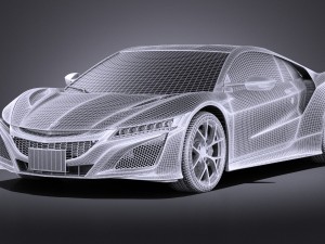 Honda NSX 2017 vray Modelo 3D
