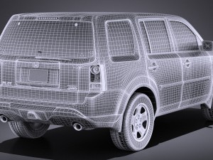 Honda Pilot 2014 vray Modello 3D