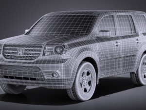 Honda Pilot 2014 vray Modello 3D