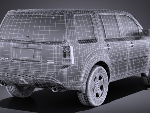 Honda Pilot 2014 vray Modello 3D